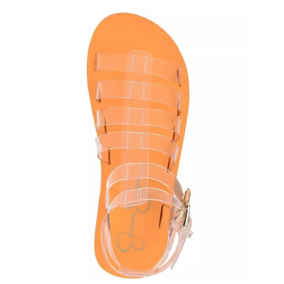 NEW JESSICA SIMPSON womens Bimala Platform Sandals clear/orange 253 - Picture 6 of 7